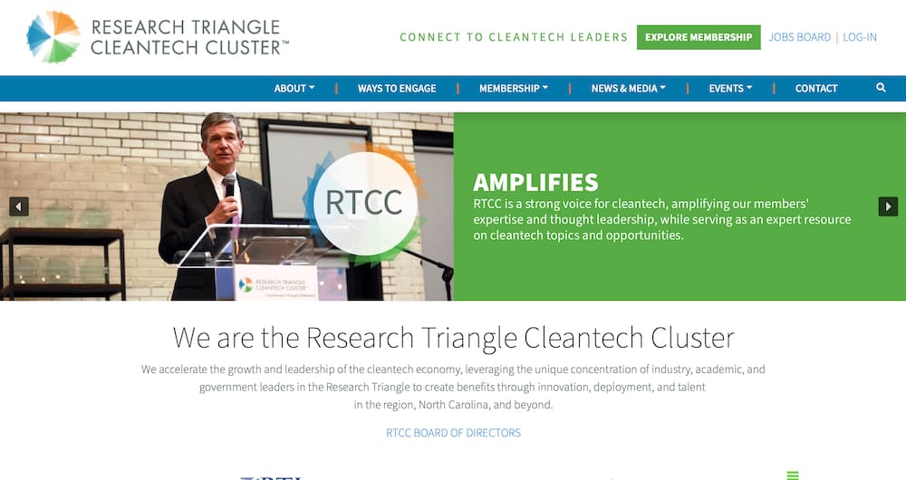 Screenshot of researchtrianglecleantech.org